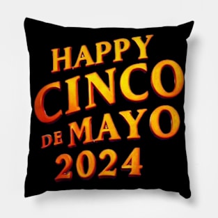 Happy Cinco de Mayo T Shirt 2024 Gold Pillow