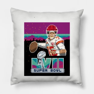 Patrick Mahomes Super Bowl LVII Pixel Pillow