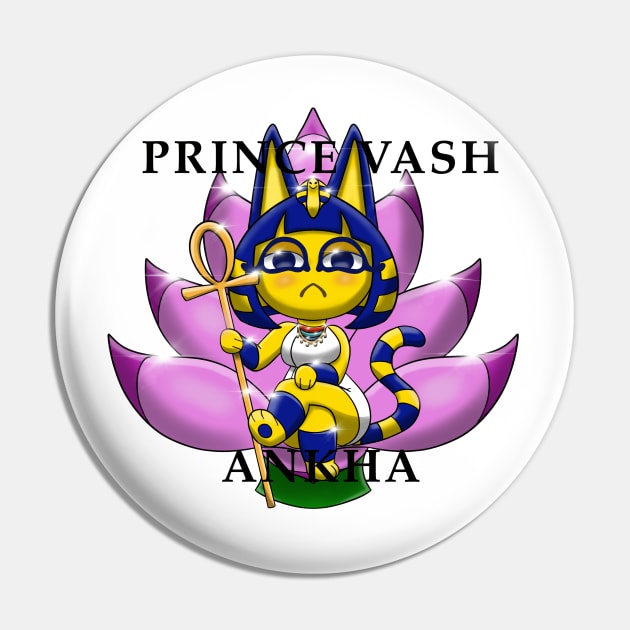 Prince Vash Egyptian Kitty logo Pin by VashiMerch