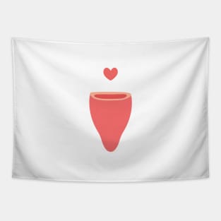 Menstrual cup heart drop Tapestry