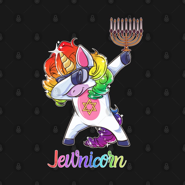 Jewnicorn- Jewish Dabbing Unicorn Hanukkah by GigibeanCreations