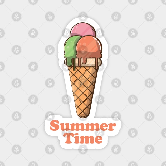 Scoop of Nostalgia: Creamsicle Summer Vintage Ice Cream (No Border) Magnet by One Moment Productions