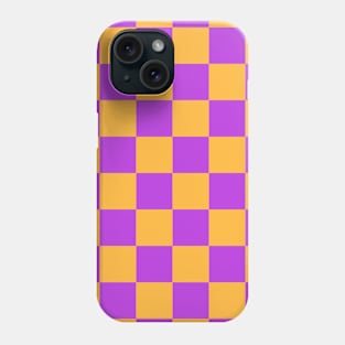 Checkerboard Square Seamless Pattern - Orange & Purple Phone Case