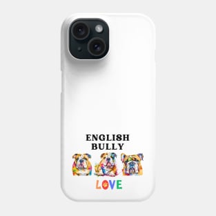 English Bulldog LOVE Watercolor Phone Case