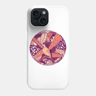 Peach Circle of The Northern Cardinal Phone Case