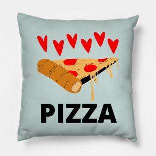 Pizza slice with red hearts pizza lovers Pillow