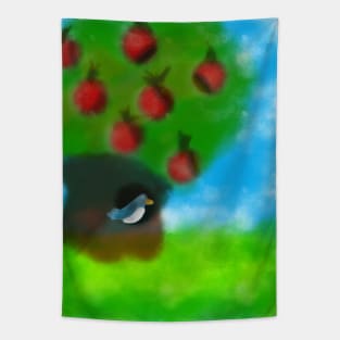 New fruits for the pigeon - Digital Landscape Painting Tapestry