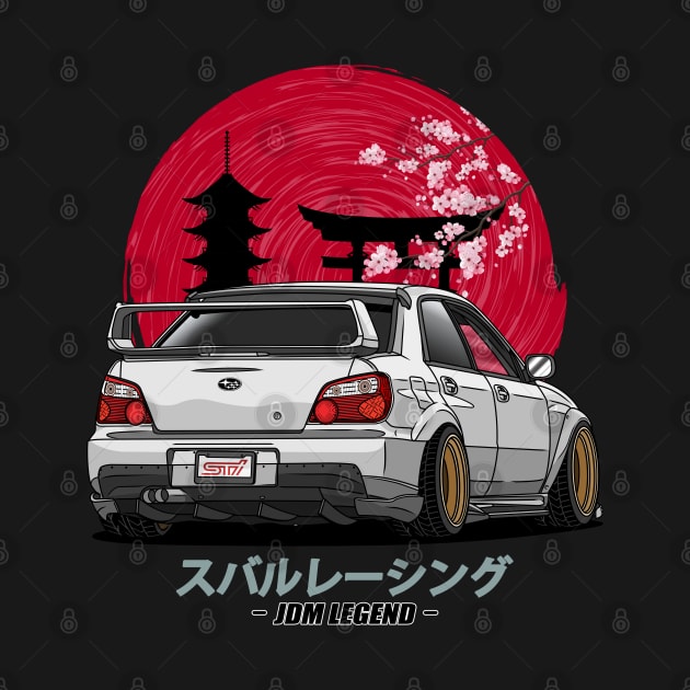 JDM Subie Impreza WRX Bugeye Back Print by Guyvit