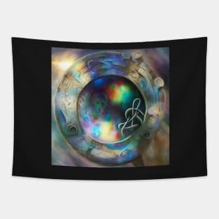 Alien Arcane Aesthic AiArt Rainbow Runes 2 Tapestry