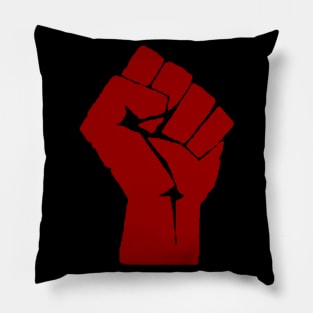 Red Raised Fist - Punk, Radical, Revolution, Leftist, Socialist, Anarchist, Social Justice Pillow