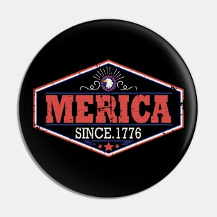 Merica 4th of july Pin