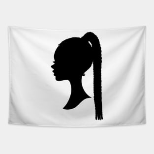 Black barbie with braids style silhouette Tapestry