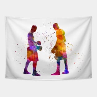 watercolor boxer Tapestry