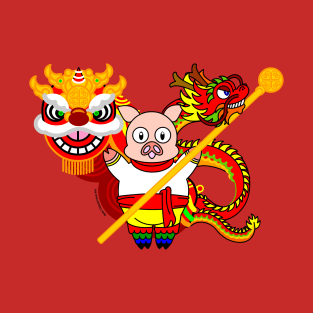 Happy Chinese New Year! The Lion, The Pig and The Dragon T-Shirt