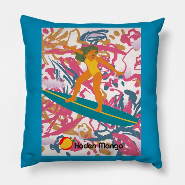 Girl who Surfs. Pillow by Hayden Mango Collective 