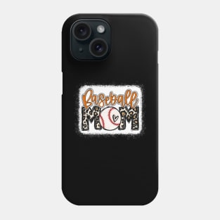 Baseball Mom Orange Leopard Baseball Mama Phone Case