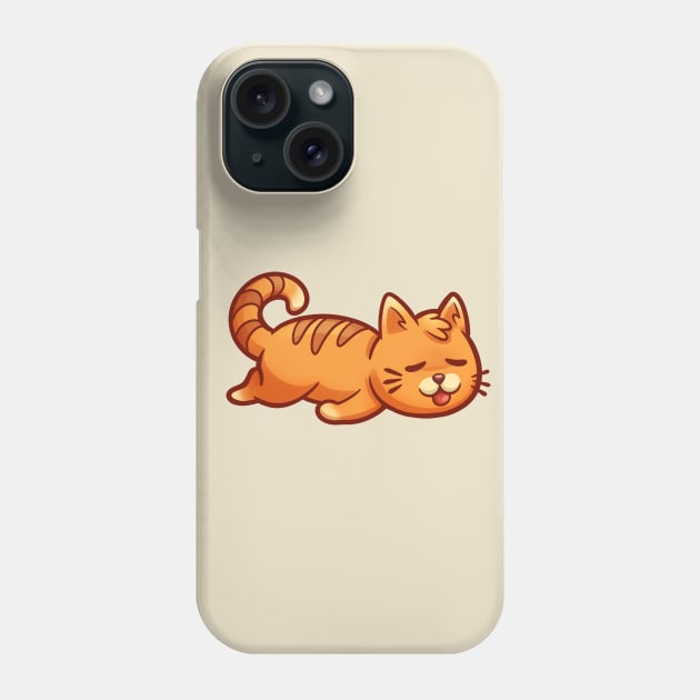 Sleepy Cat Mood Phone Case by ChristaDoodles