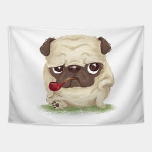 Pug dog which held the pipe in its mouth Tapestry