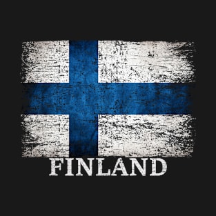 Finland Flag Gift Women Men Children Finland Vintage T-Shirt