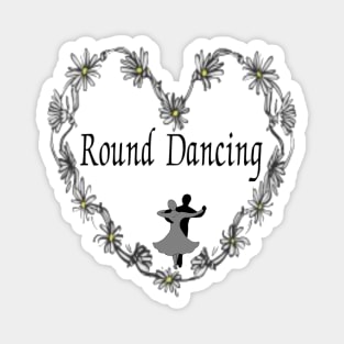 Round Dancing Flower Heart Magnet