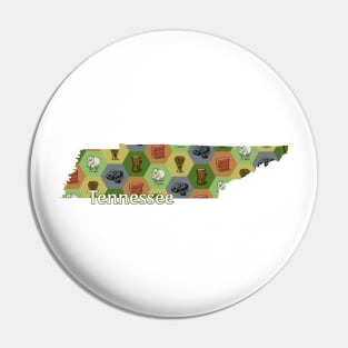 Tennessee State Map Board Game Pin