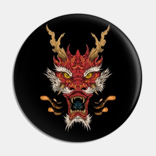 Chinese Red Legendary Oriental Japanese Fire Dragon Pin