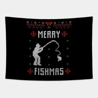 Merry Fishmas Funny Christmas Xmas For Fishers Tapestry