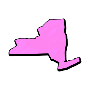 Pink New York Outline T-Shirt