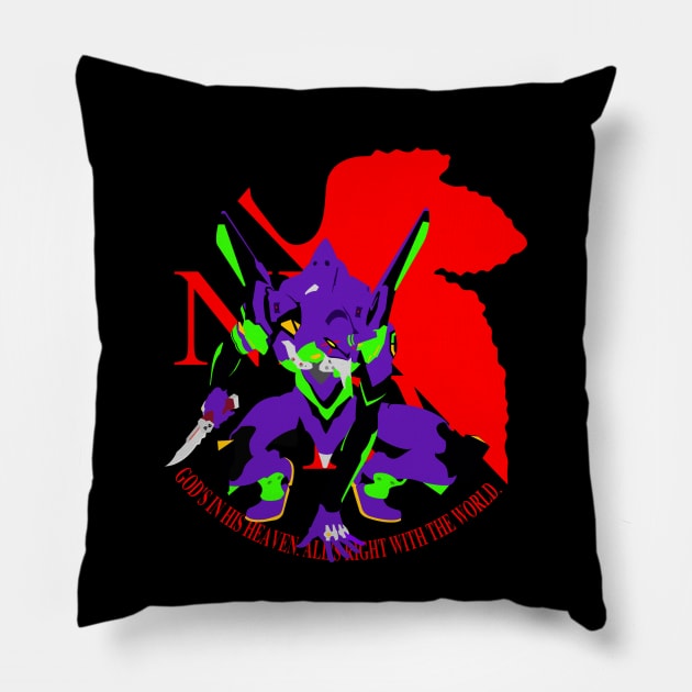 Neon Genesis Evangelion unit 01 Pillow by Dori