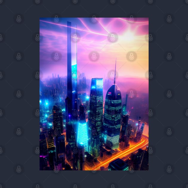 The Futuristic Neon City. by SALOX