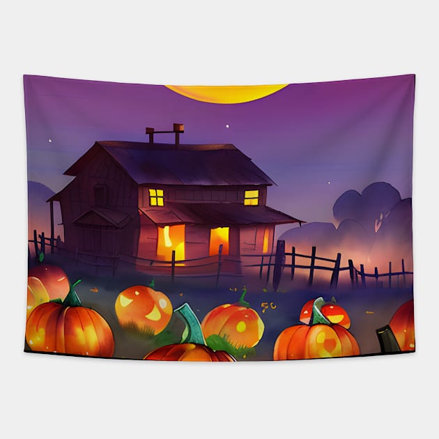 And Pumpkins All Aglow Tapestry by CAutumnTrapp