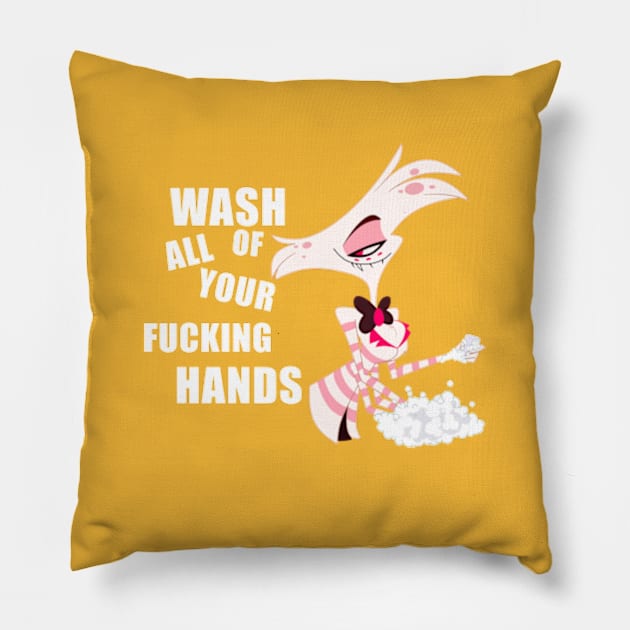 Angel Dust - Hazbin hotel T-Shirt Pillow by rentaire