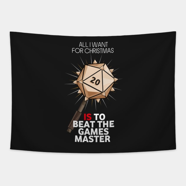 All I Want For Christmas Is To Beat the Games Master - Board Games TRPG Design - Dungeon Board Game Art Tapestry by MeepleDesign