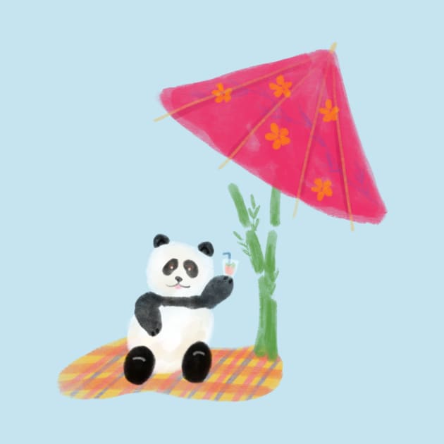 Excited for Summer: Panda in the Beach by Kamyl GP