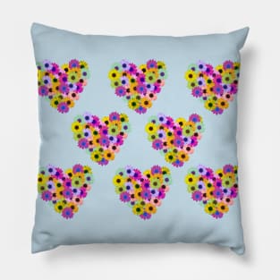 Daisy heart mosaic Pillow