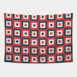 Black and Red Checkered Pattern Tapestry