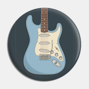 Ice Blue Strat Guitar Pin