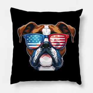 Boxer 4th of July Pillow