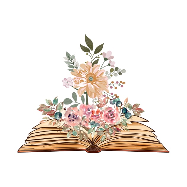 Flowers Growing From Book | Book Lover | Flowers Lover by larfly