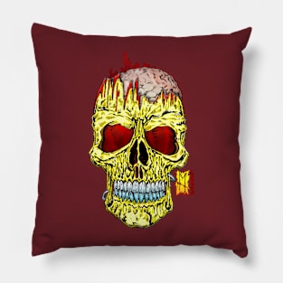 Calavera Open with Brains by Hard Grafixs© Pillow