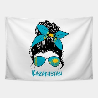 Kazakhstan girl, Kazakhstan Flag, Kazakhstan gift heritage,  Kazakhstani girlfriend, Tapestry