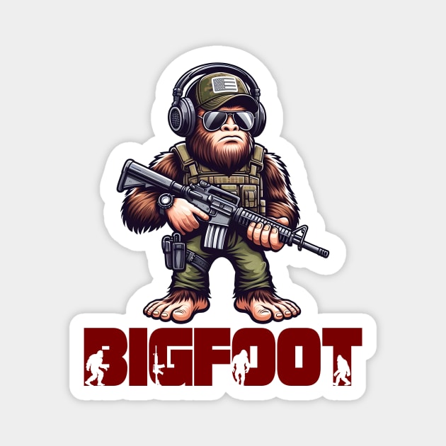 Tactical Bigfoot Magnet by Rawlifegraphic