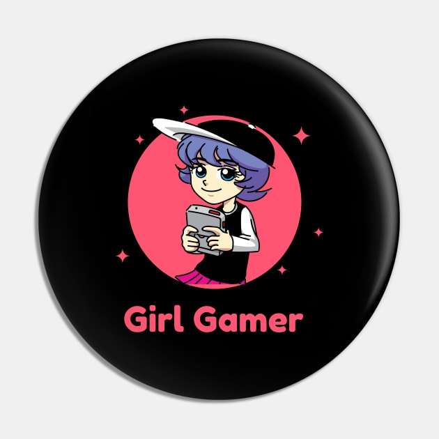 Girl Gamer Pin by playerpup