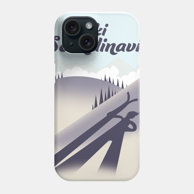 Ski Scandinavia travel poster Phone Case by nickemporium1