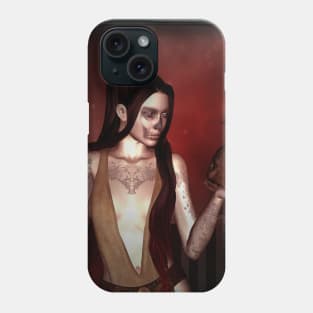 Wonderful fantasy women with skull Phone Case