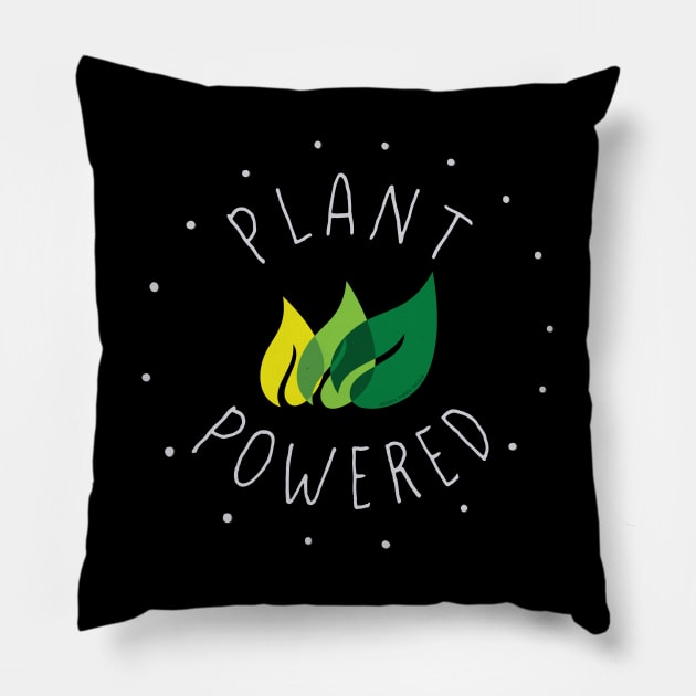 PLANT POWERED for Vegan, Vegetarian and Plant Based Pillow by Dibble Dabble Designs