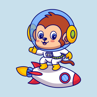 Surfing Monkey Astronaut T-Shirt