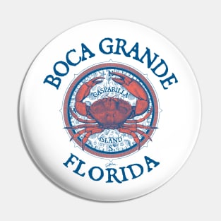 Boca Grande, Florida, with Stone Crab on Wind Rose Pin