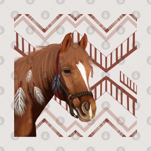 Native American Brown Horse by Suneldesigns