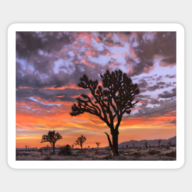 Joshua Tree Sunset Desert Sticker Teepublic